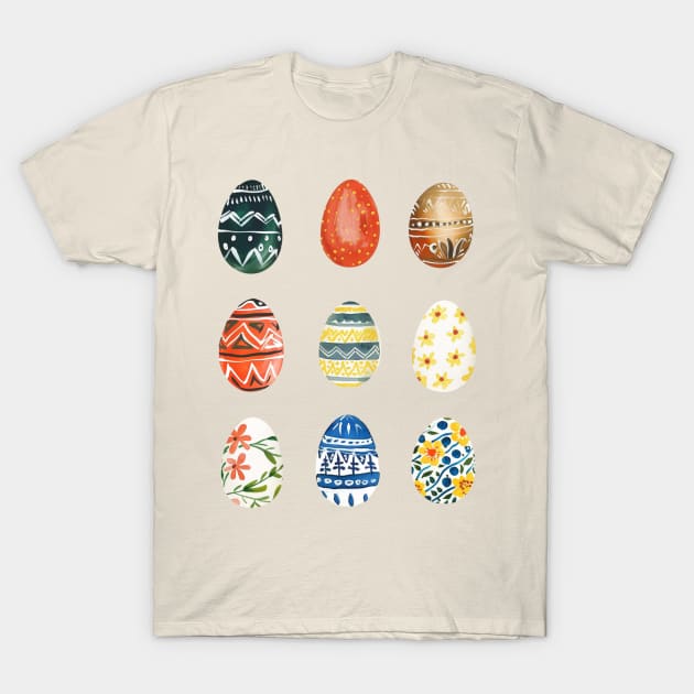 Colorful Easter Eggs T-Shirt by OspreyElliottDesigns